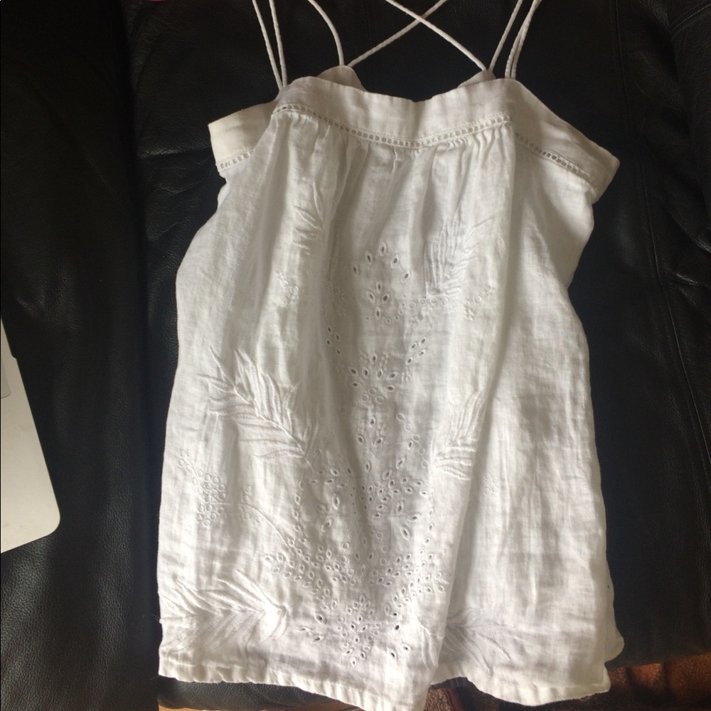 White Eyelet Tank